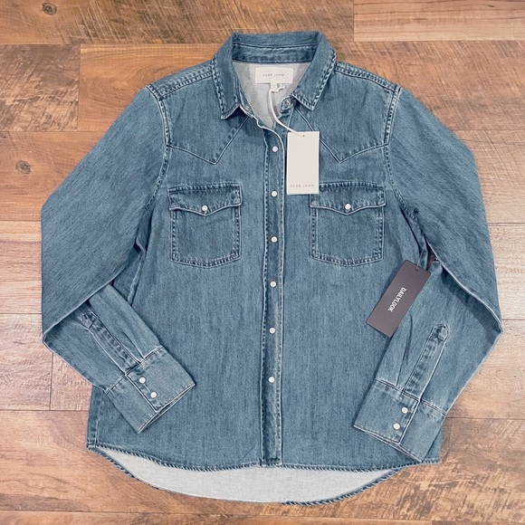 NWT! DEAR JOHN STAR DENIM BUTTON FRONT SHIRT WESTERN SIZE SMALL NEW! - Picture 4 of 12